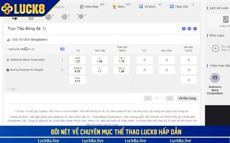 Đôi nét về chuyên mục thể thao LUCK8 hấp dẫn