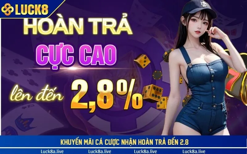 Khuyến mãi cá cược nhận hoàn trả đến 2.8%