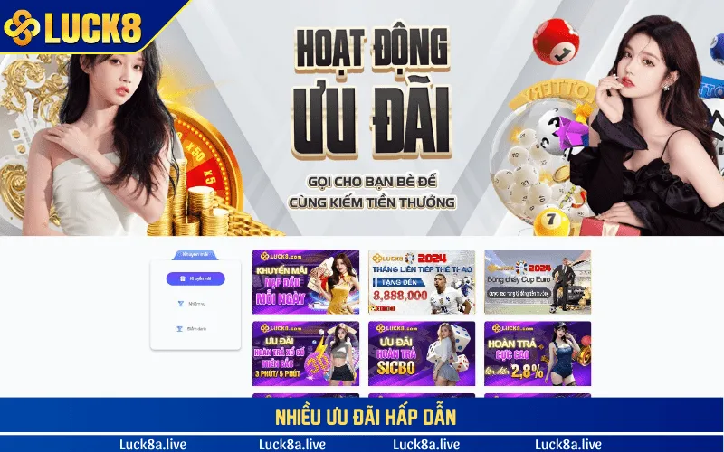 Game cá cược tại LUCK8 có rất nhiều ưu đãi hấp dẫn cho tân thủ